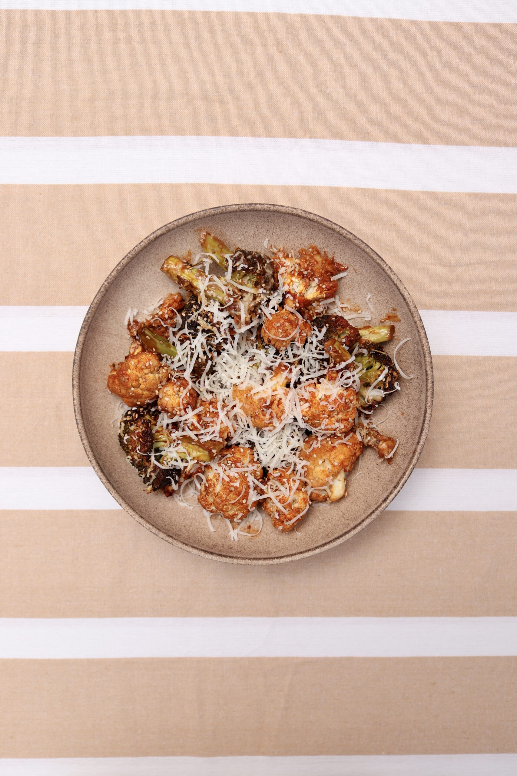 Spicy Roasted Cauliflower and Broccoli